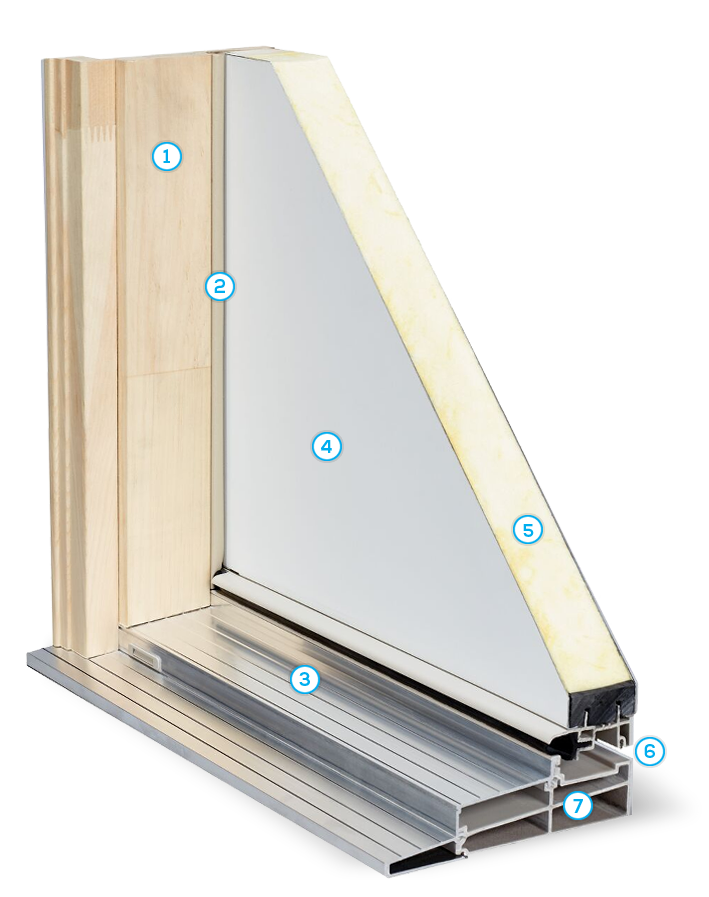 Diagram/cut-though view of Pollard steel frame doors